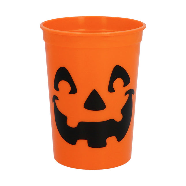 Halloween Becher Schwarz Orange Kürbis 300ml 4 Stk