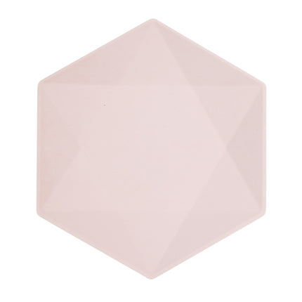 Rosa Teller Sechseck 26cm 6Stück