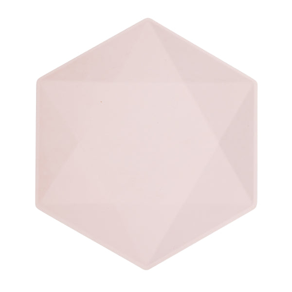Rosa Teller Sechseck 26cm 6Stück