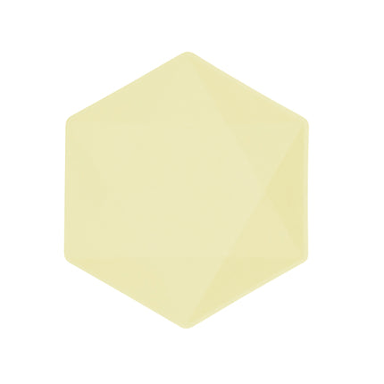 6 sechseckige Platten, 20,8 x 18,1 cm, gelb