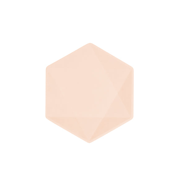 6 sechseckige Teller 15,8 x 13,7 cm, apricot