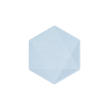 6 Teller sechseckig 15,8 x 13,7cm blau