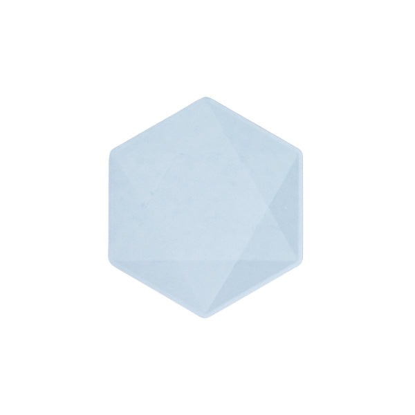 6 Teller sechseckig 15,8 x 13,7cm blau
