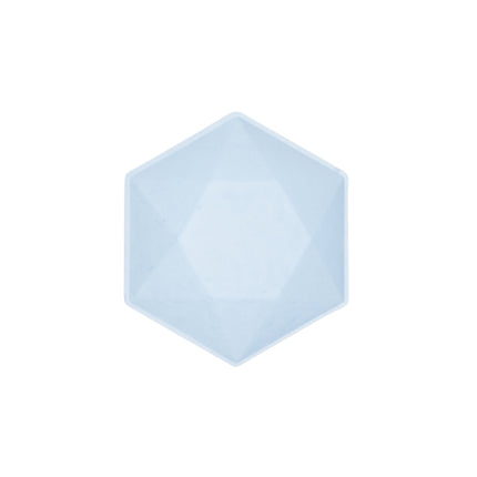 6 sechseckige Schalen, 15,8 x 13,7 cm, blau