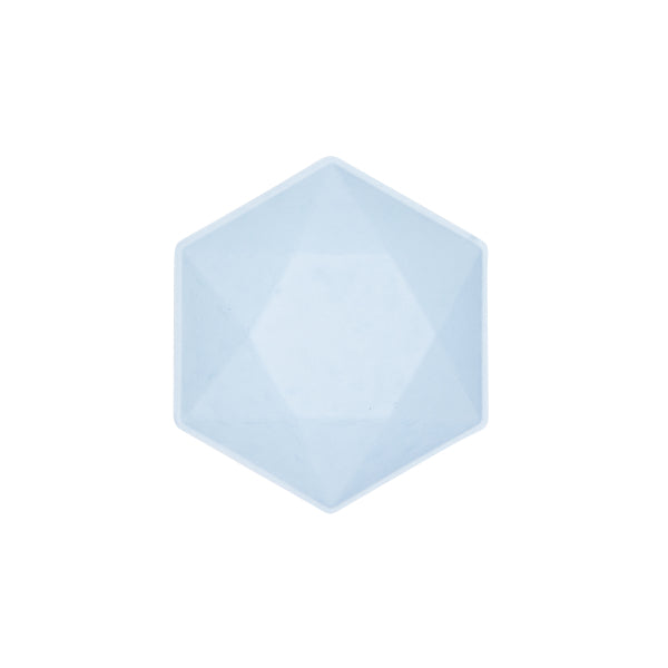 6 sechseckige Schalen, 15,8 x 13,7 cm, blau
