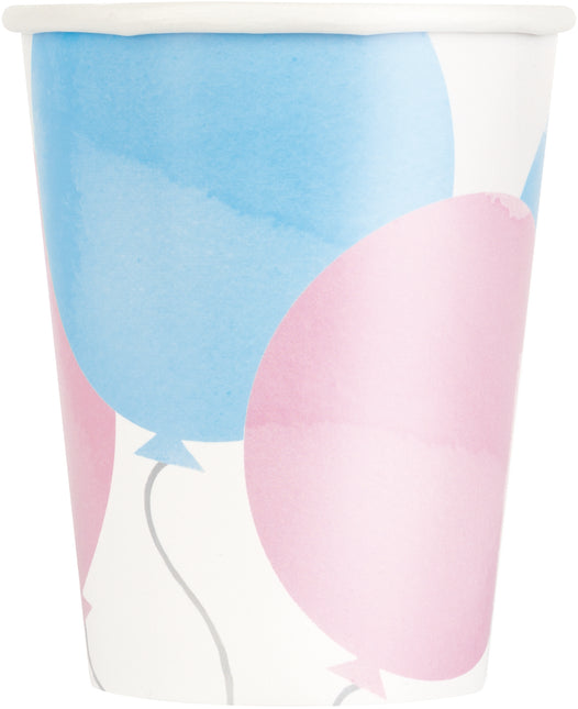 Gender Reveal Tassen Papier 266ml 8Stück