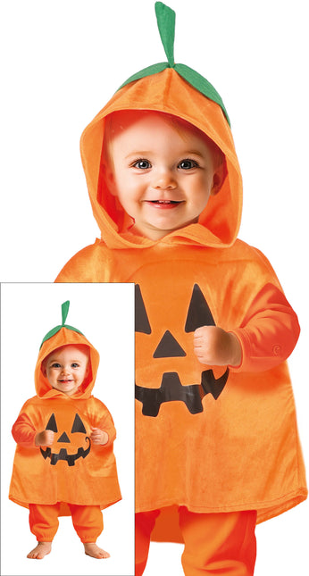 Halloween Poncho Baby Kürbis