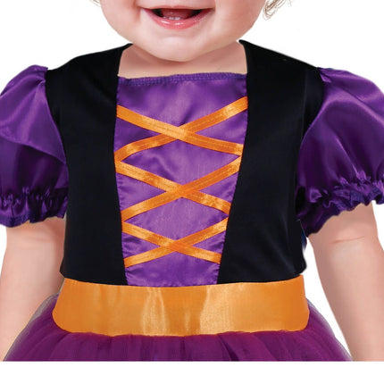 Halloween Kostüm Baby Hexe Lila/Orange