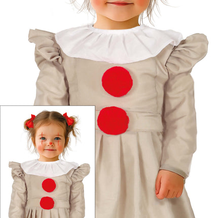 Halloween Kleid Mädchen Clown mit Kragen