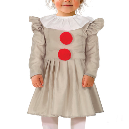 Halloween Kleid Mädchen Clown mit Kragen