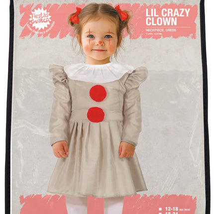 Halloween Kleid Mädchen Clown mit Kragen