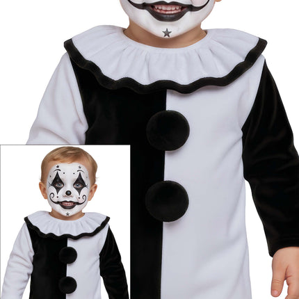 Halloween-Kostüm: Schwarz-weißer Baby-Clown