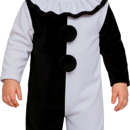 Halloween-Kostüm: Schwarz-weißer Baby-Clown