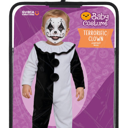 Halloween-Kostüm: Schwarz-weißer Baby-Clown