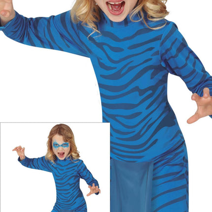Feline Kostüm Kind Blau