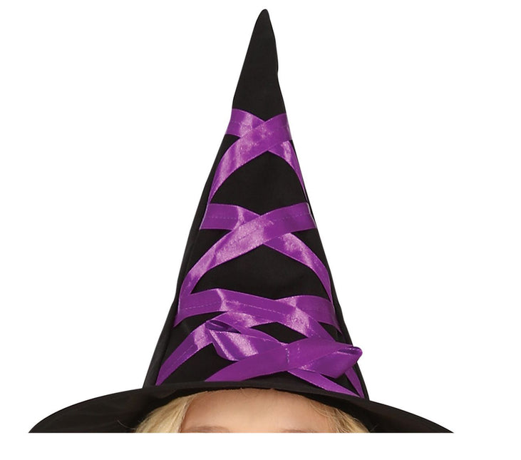 Hexe Halloween Kostüm Mädchen Schwarz Lila