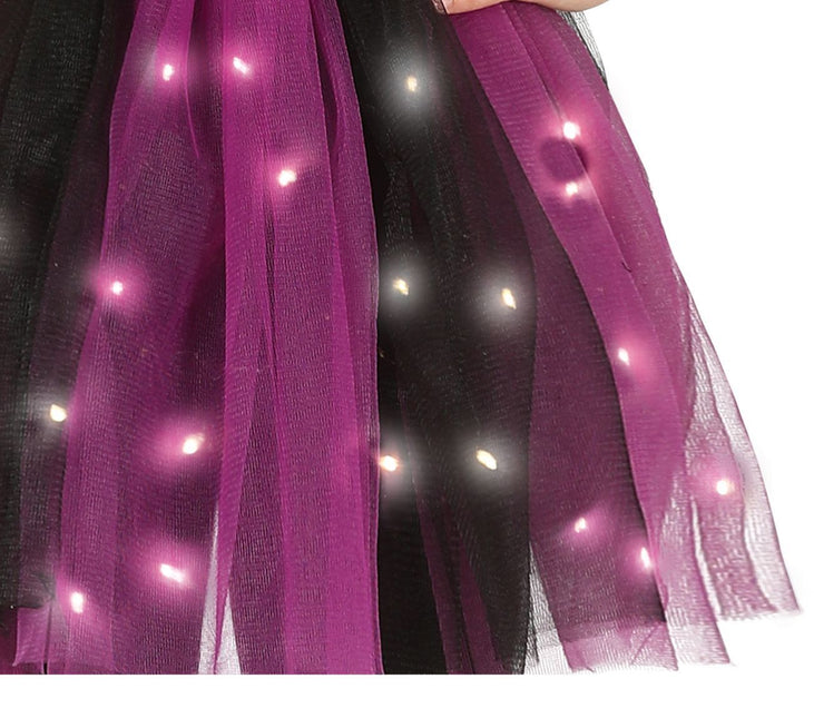 Hexe Halloween Kostüm Mädchen Schwarz Lila