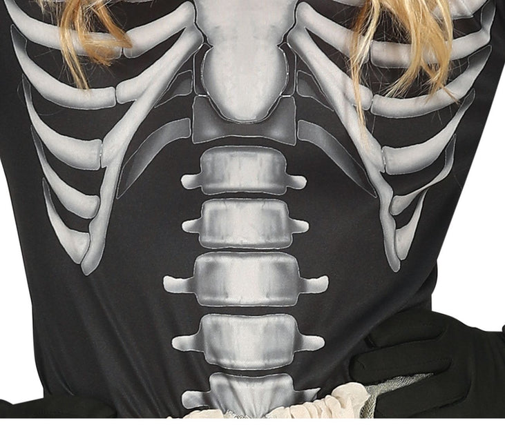 Skelett Halloween Kostüm Mädchen Schwarz