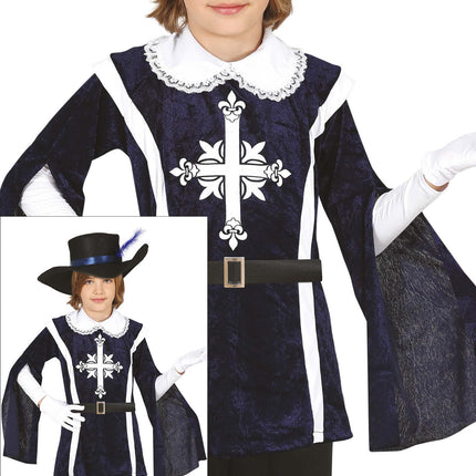 Musketier Kostüm Junge Blau