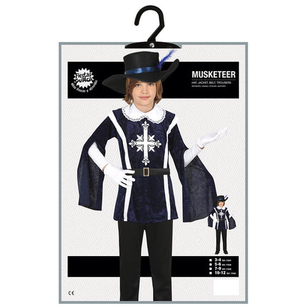 Musketier Kostüm Junge Blau