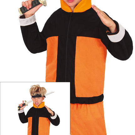 Ninja Kostüm Junge Orange Schwarz