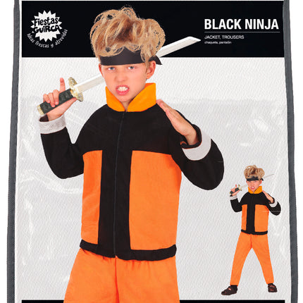 Ninja Kostüm Junge Orange Schwarz