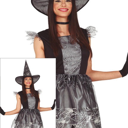 Hexe Halloween Kostüm Damen Silber