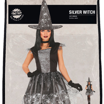 Hexe Halloween Kostüm Damen Silber
