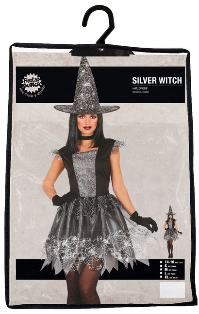 Hexe Halloween Kostüm Damen Silber