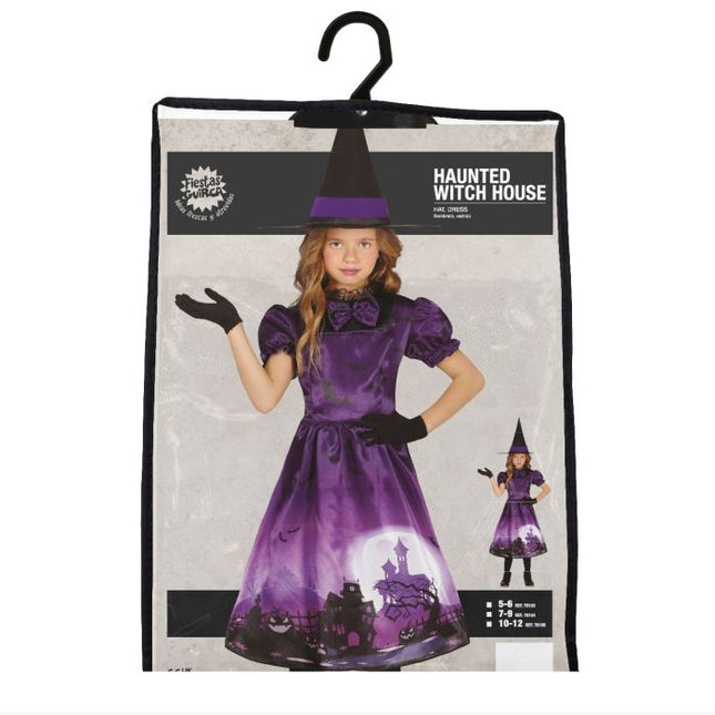 Hexe Halloween Kleid Mädchen Lila