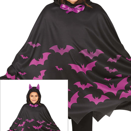 Halloween Poncho Mädchen Fledermäuse