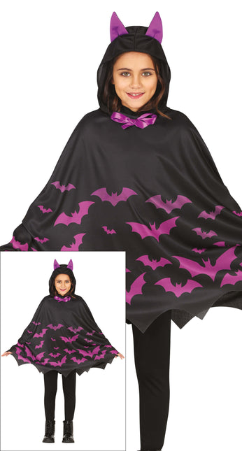 Halloween Poncho Mädchen Fledermäuse