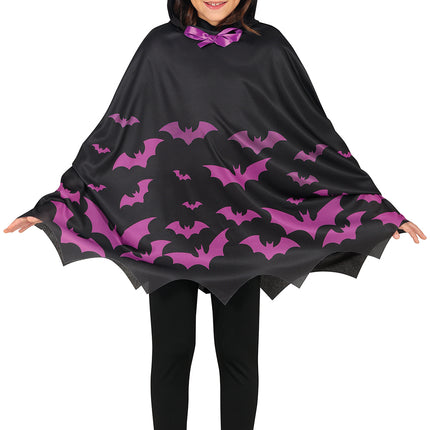 Halloween Poncho Mädchen Fledermäuse