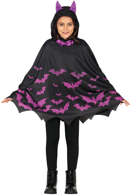 Halloween Poncho Mädchen Fledermäuse