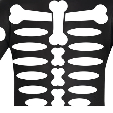Skelett Halloween Kostüm Kind Weiß Schwarz