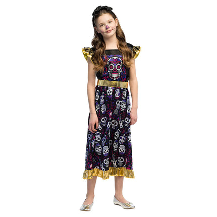 Dia De Los Muertos Kleid Girl Ruffle Sleeves