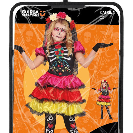 Dia De Los Muertos Jurk Meisje Skelet