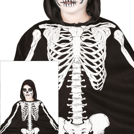 Halloween Kostüm Kind Skelett Poncho