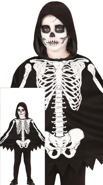 Halloween Kostüm Kind Skelett Poncho