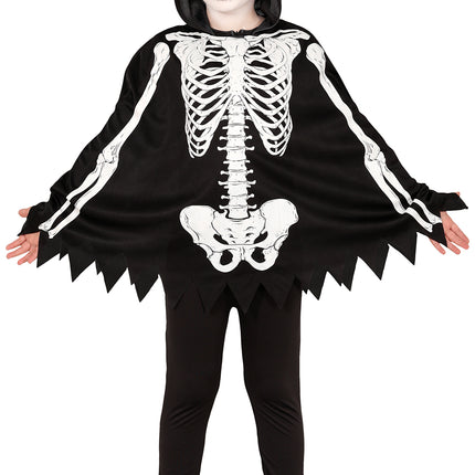 Halloween Kostüm Kind Skelett Poncho