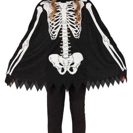 Halloween Kostüm Kind Skelett Poncho