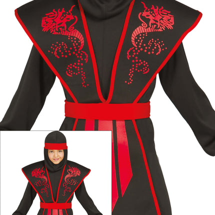 Ninja Anzug Kind Roter Schatten