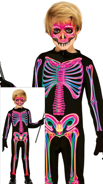 Halloween Kostüm Kind Neon Skelett