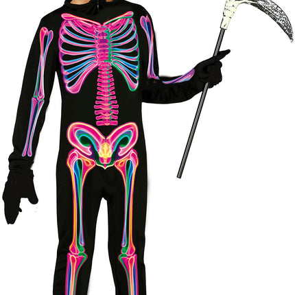 Halloween Kostüm Kind Neon Skelett
