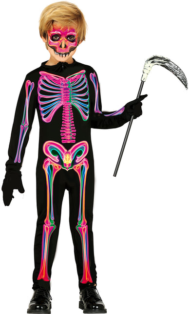 Halloween Kostüm Kind Neon Skelett