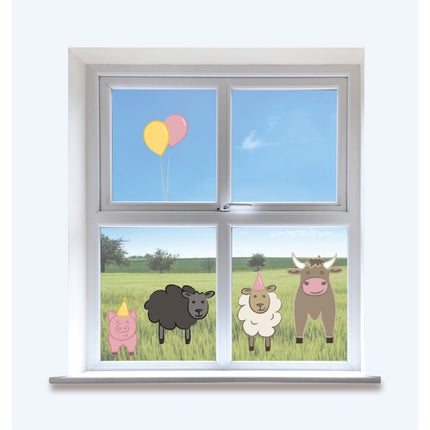 Bauernhof Fensteraufkleber 5 Stk
