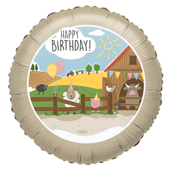 Happy Birthday Helium Ballon Farm Leer 43cm