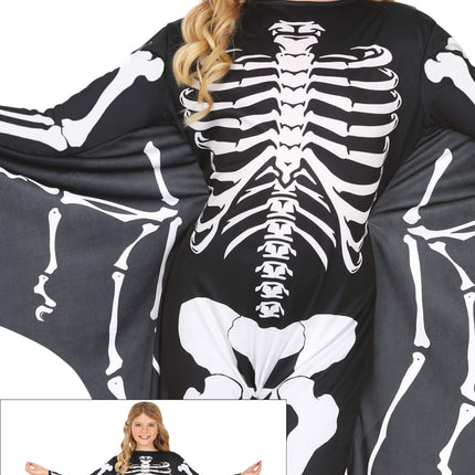 Halloween Kostüm Schwarz Weiß Kind Fledermaus Skelett