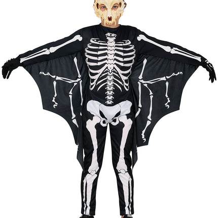 Halloween Kostüm Schwarz Weiß Kind Fledermaus Skelett