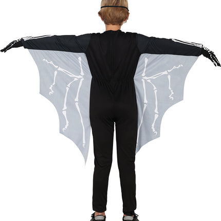 Halloween Kostüm Schwarz Weiß Kind Fledermaus Skelett